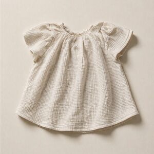 First Impressions Cream Gauze Peasant Blouse